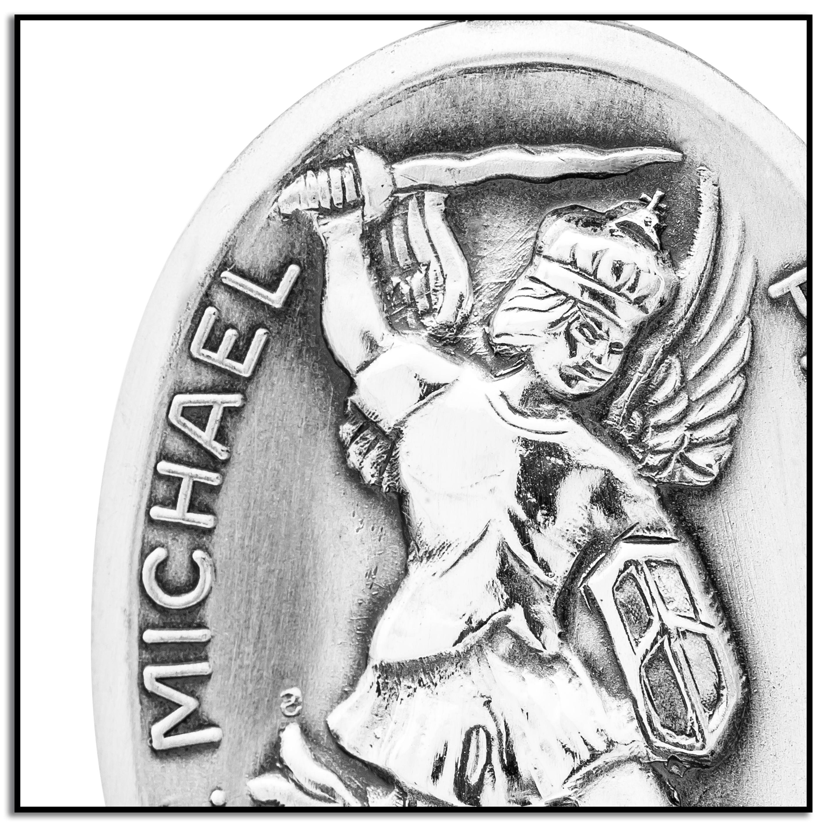 2850x2850 Sterling Silver Oval Saint Michael Medal