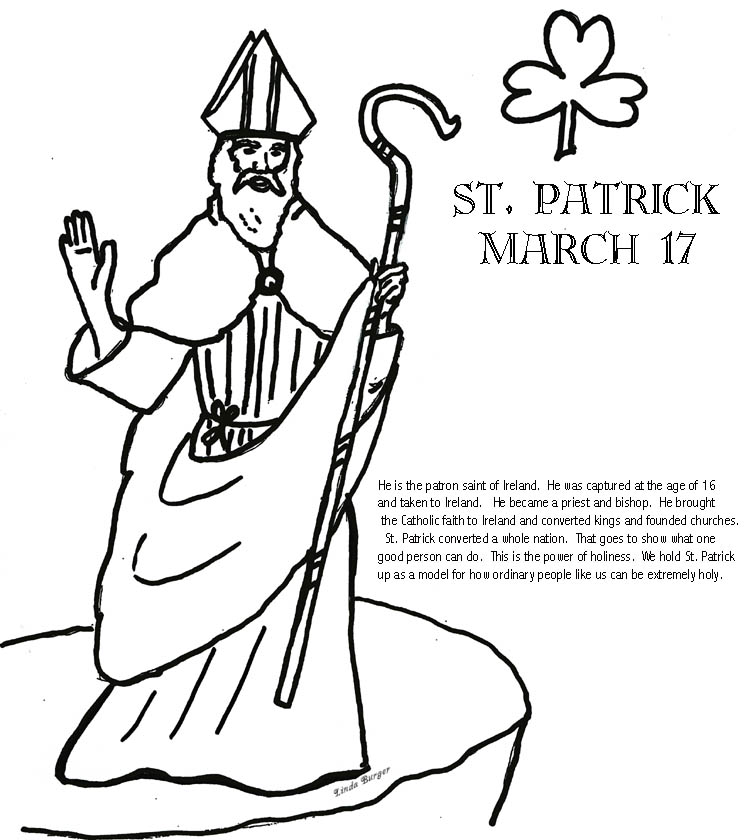 750x840 St Patrick Coloring Page