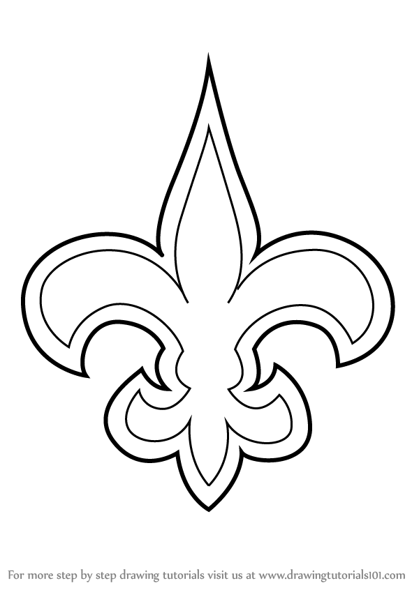 600x846 Learn How To Draw New Orleans Saints Logo (Nfl) Step By Step