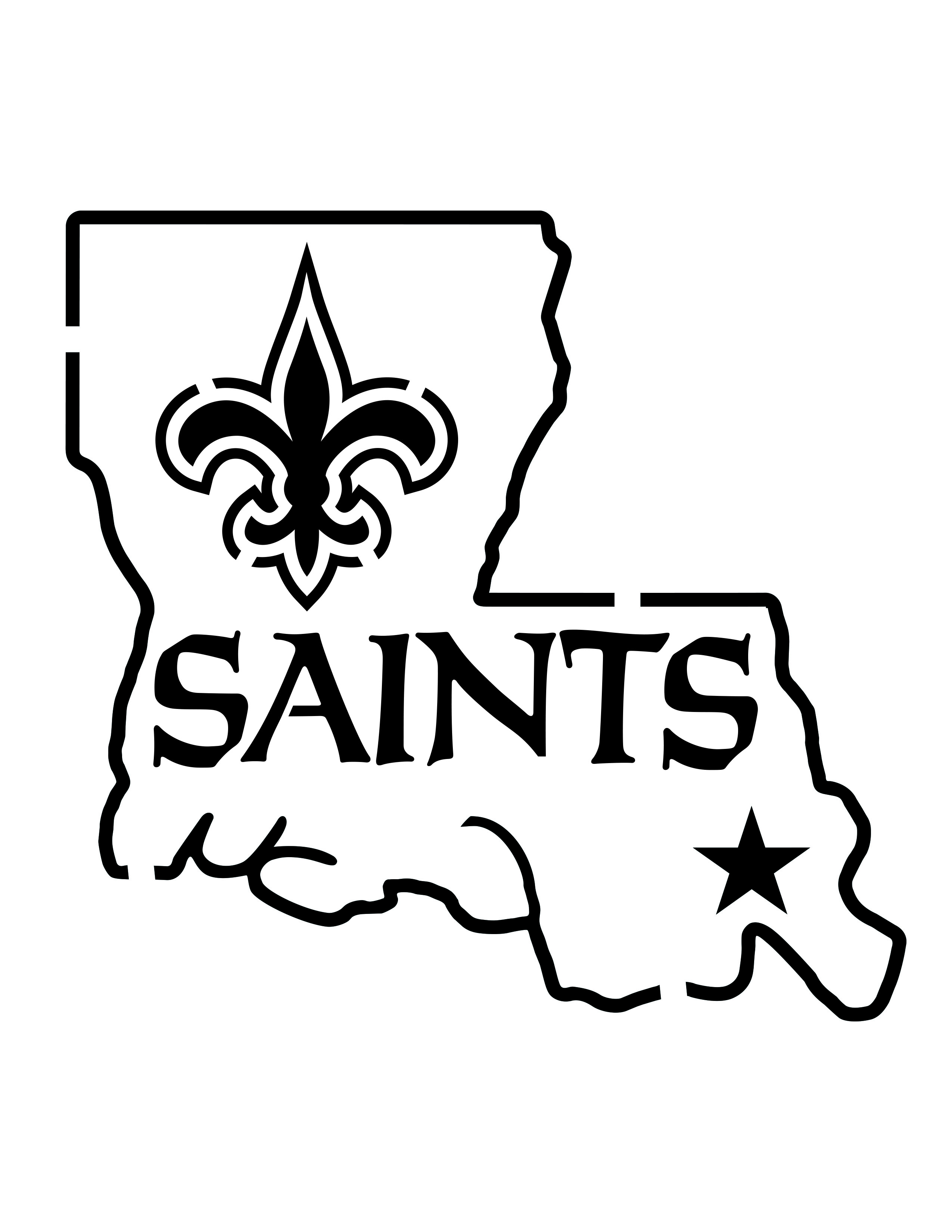 2550x3300 New Orleans Saints Pumpkin Stencils