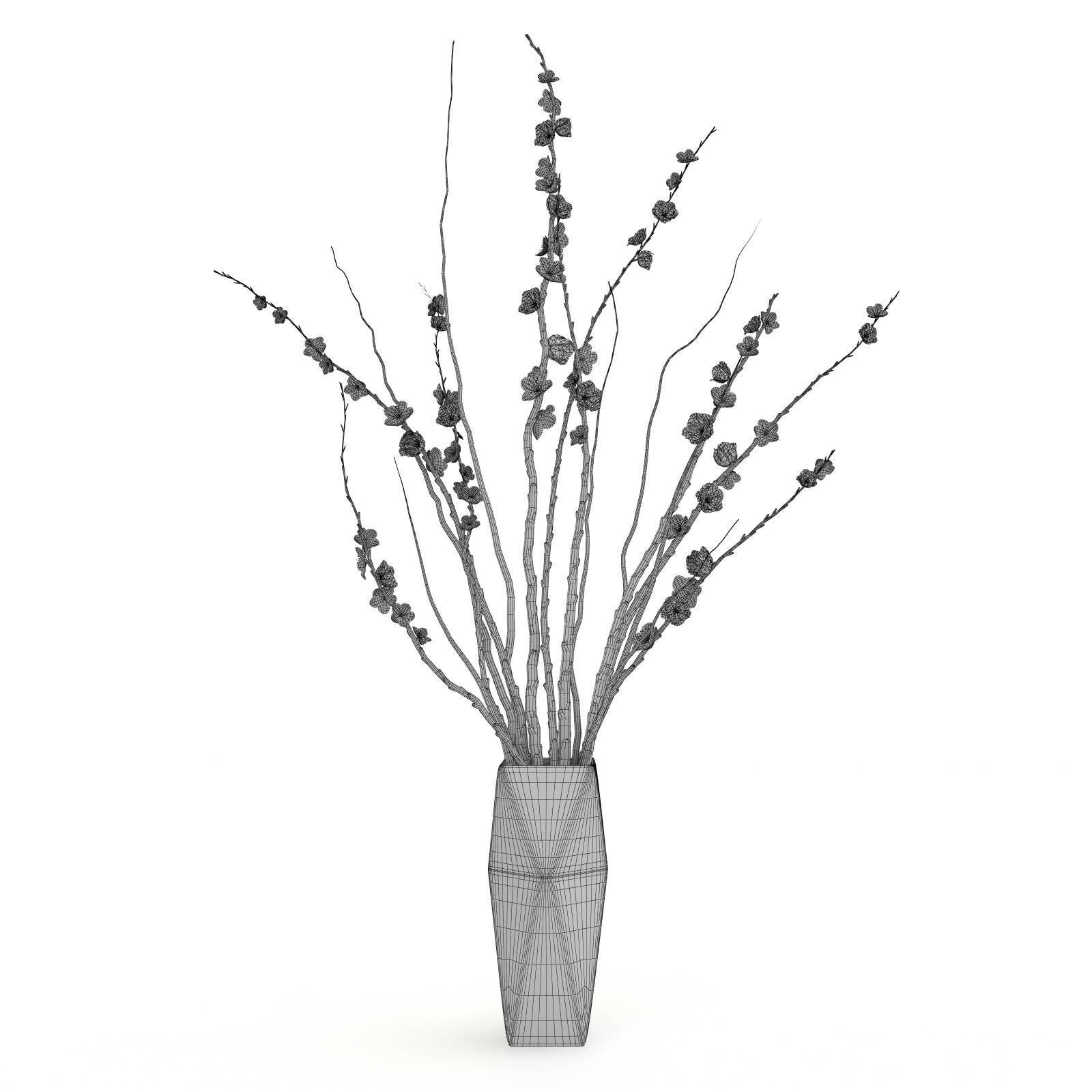 1600x1600 Sakura In A Vase 3d Model Cgtrader