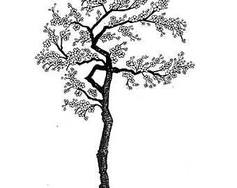 340x270 Cherry Blossom Stamp Etsy