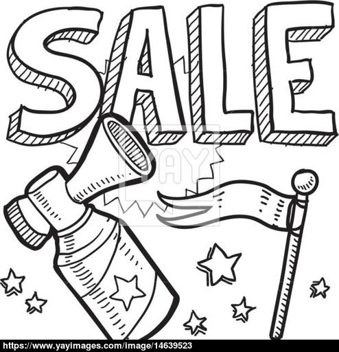 494x512 Sale Air Horn Sketch Vector