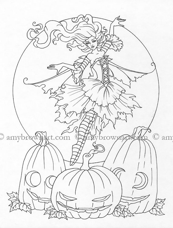 570x752 Ink Sale Drawing By Amy Brown By Amybrownart On Etsy Coloring