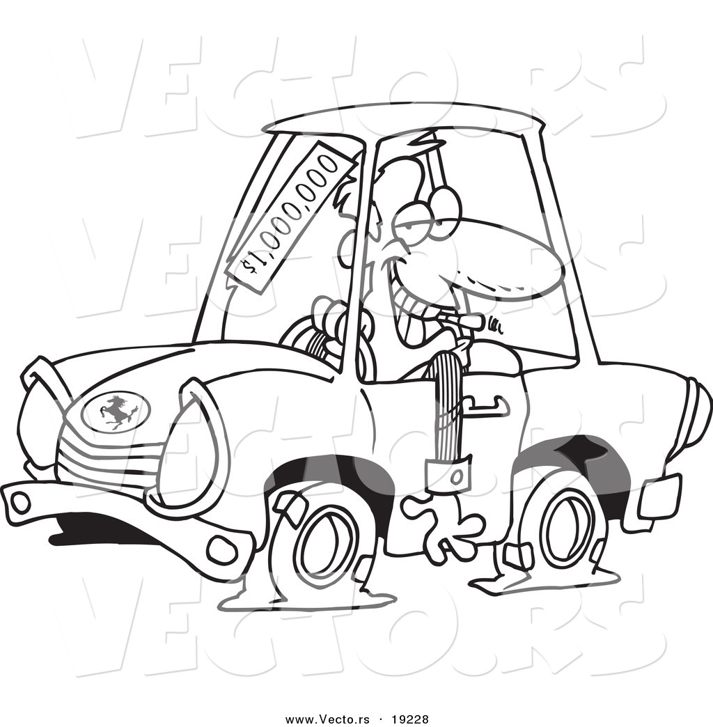 1024x1044 Vector Of A Cartoon Deceptive Car Salesman