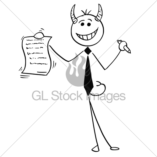 500x500 Cartoon Illustration Of Smiling Devil Businessman Salesma Gl