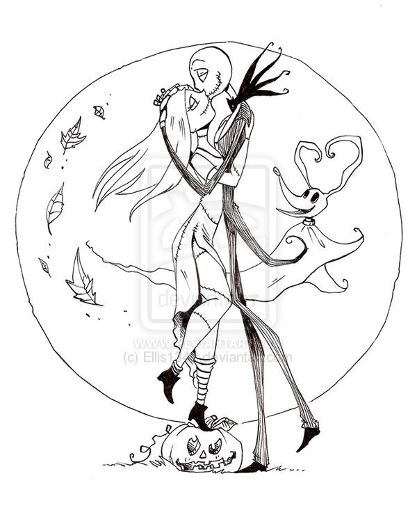600x730 Jack And Sally Nightmare Before Christmas Drawings