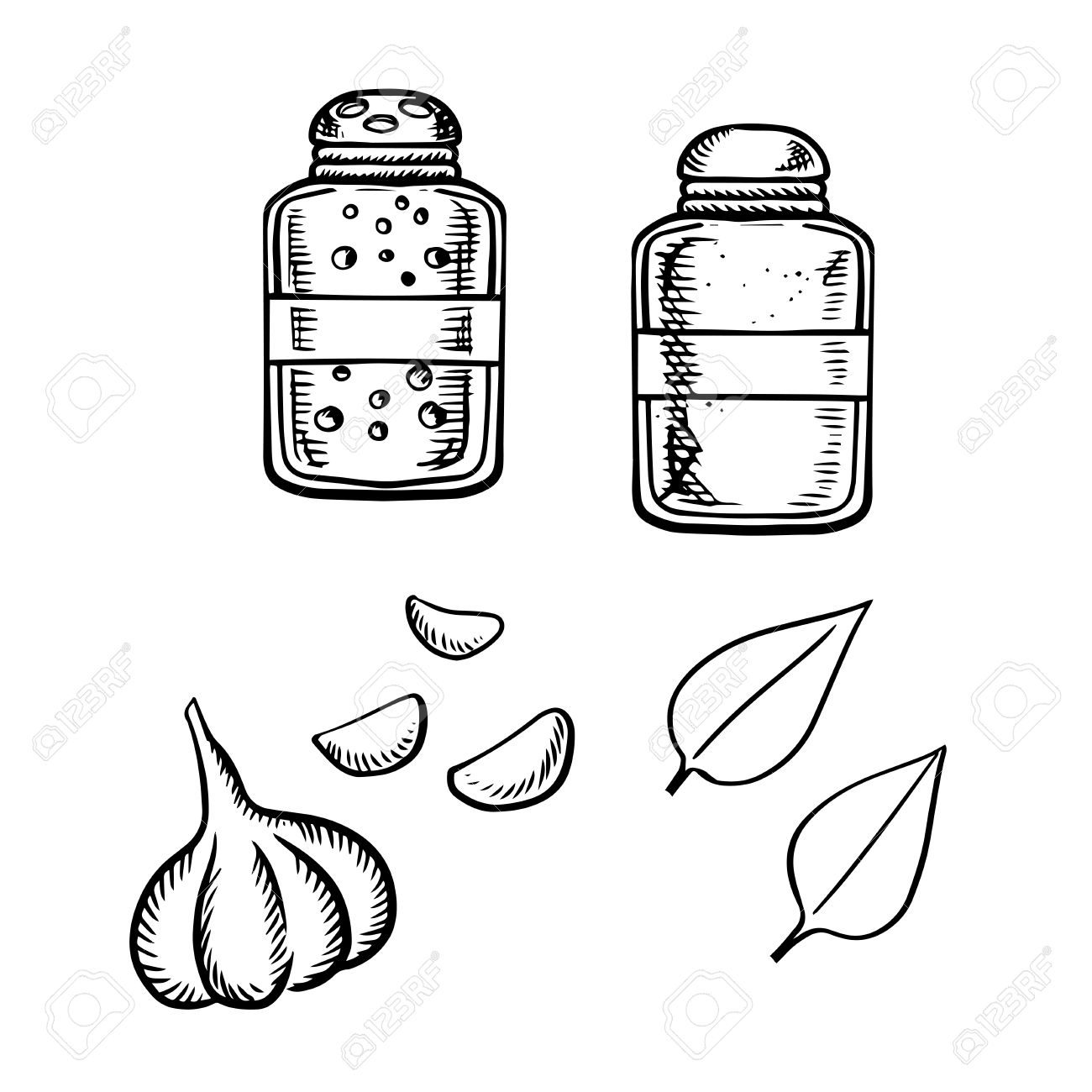 1300x1300 Salt Pepper Shakers, Fresh Garlic Vegetable With Gloves