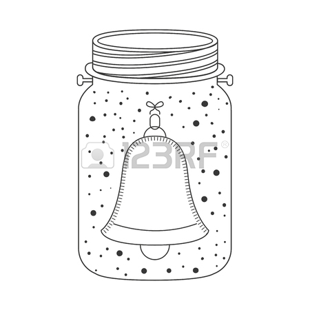 450x450 Mason Jar With Christmas Sock Decoration Inside. Sketch And Draw