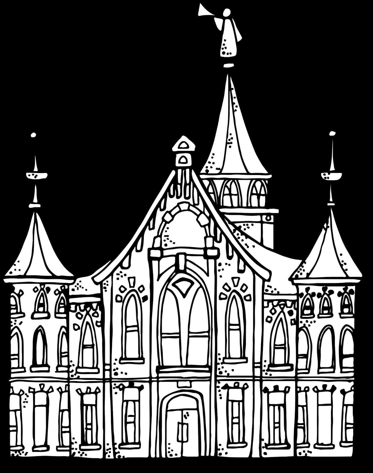 1261x1600 Salt Lake Temple Coloring Page Free Draw To Color