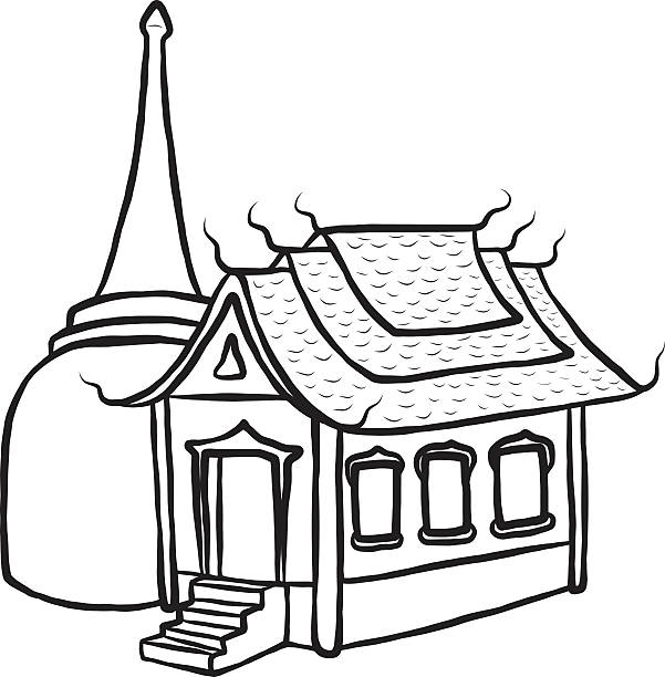 601x612 Temple Clipart Black And White