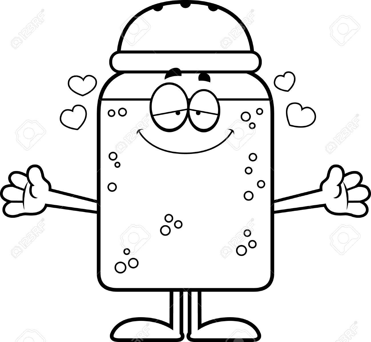 1300x1200 A Cartoon Illustration Of A Salt Shaker Ready To Give A Hug