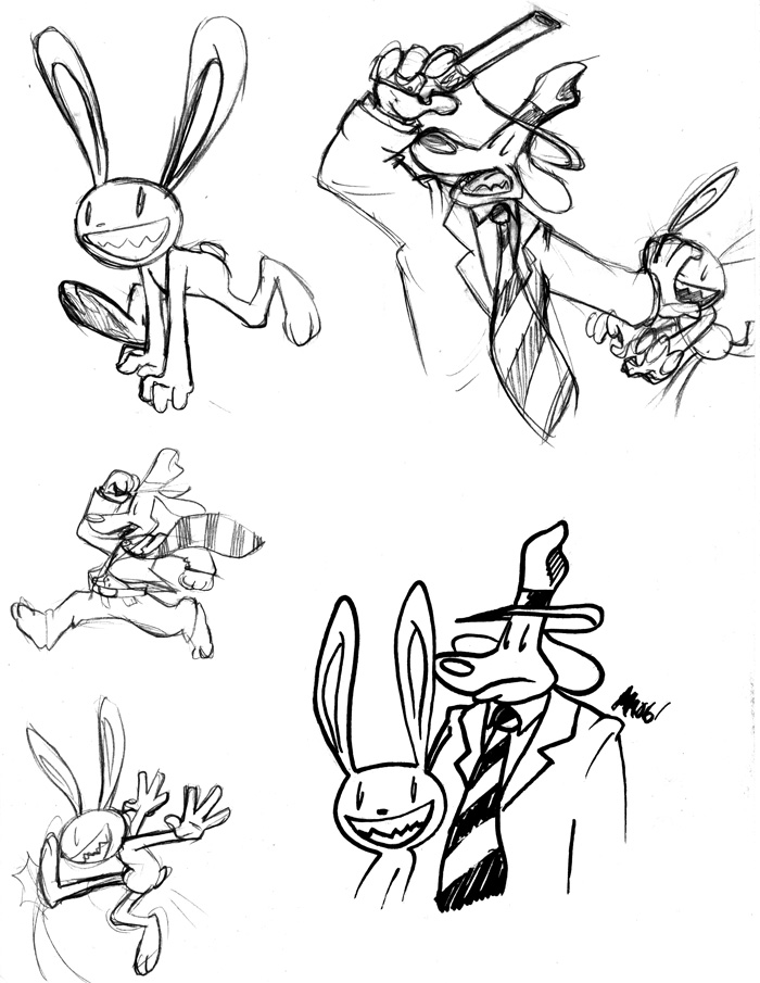 700x905 Sam And Max Sketches By Anniemae04