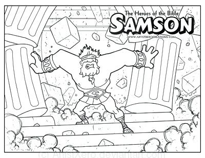 400x309 Coloring Page 3 Preschool Bible Pages Samson Fighting Lion Murs