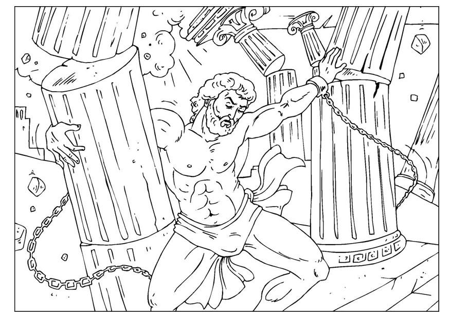 875x620 Coloring Page Samson