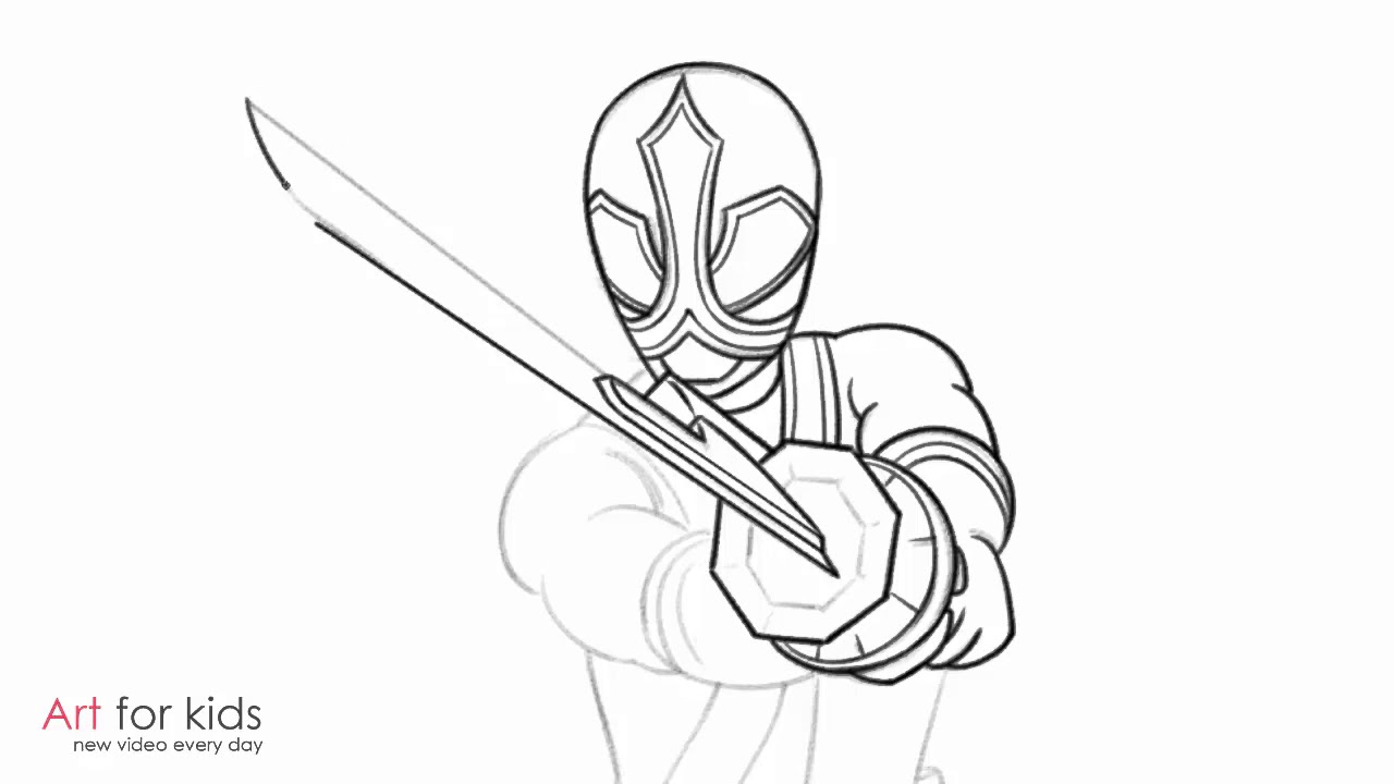 1280x720 How To Draw Red Ranger From Power Rangers Samurai Step By Step