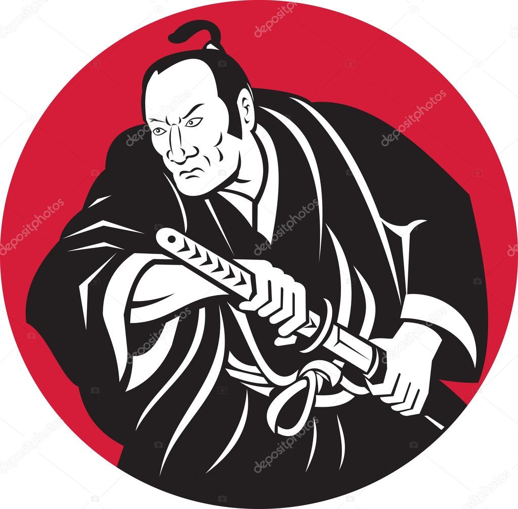 1024x1006 Japanese Samurai Warrior Drawing Sword Stock Photo Patrimonio