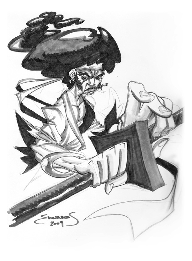 612x831 Afro Samurai Comission By Basicnoir