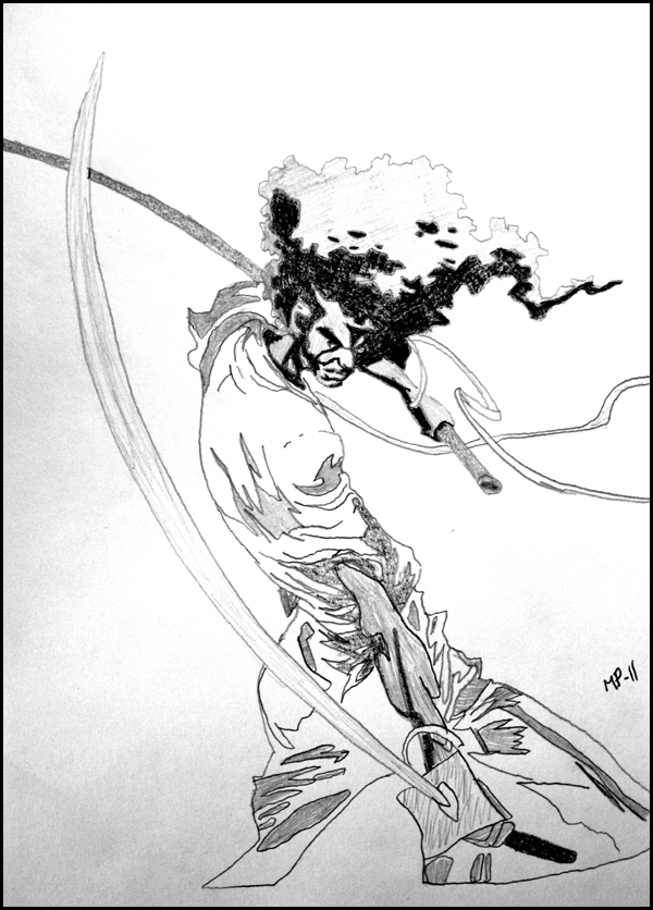 600x836 Afro Samurai Sketch By Jorte