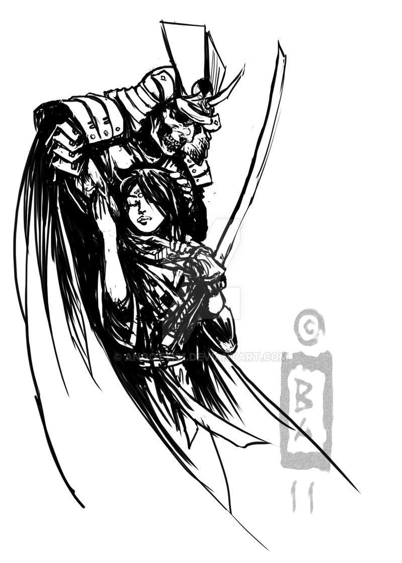 800x1120 Death Of A Samurai Sketch By Angotti81