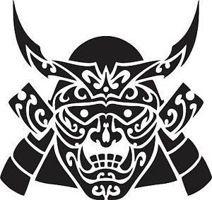 300x283 Japanese Samurai Mask Vinyl Sticker Decals Ebay