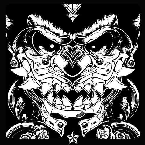 497x497 Japanese Samurai Mask Tattoo Drawing Pictures To Pin