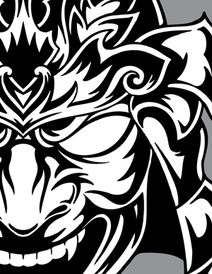 300x387 Samurai Mask Vector Collection Vector Genius