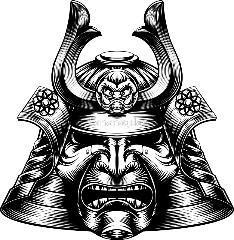 778x800 Samurai Mask 3 Stickers By Smaragdas Redbubble