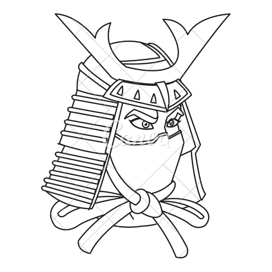 550x550 Samurai Mask Helmet Warrior Design Icon