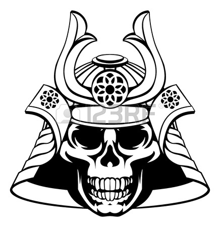 436x450 Skull Samurai With Mask And Helmet With A Skeletal Face Royalty