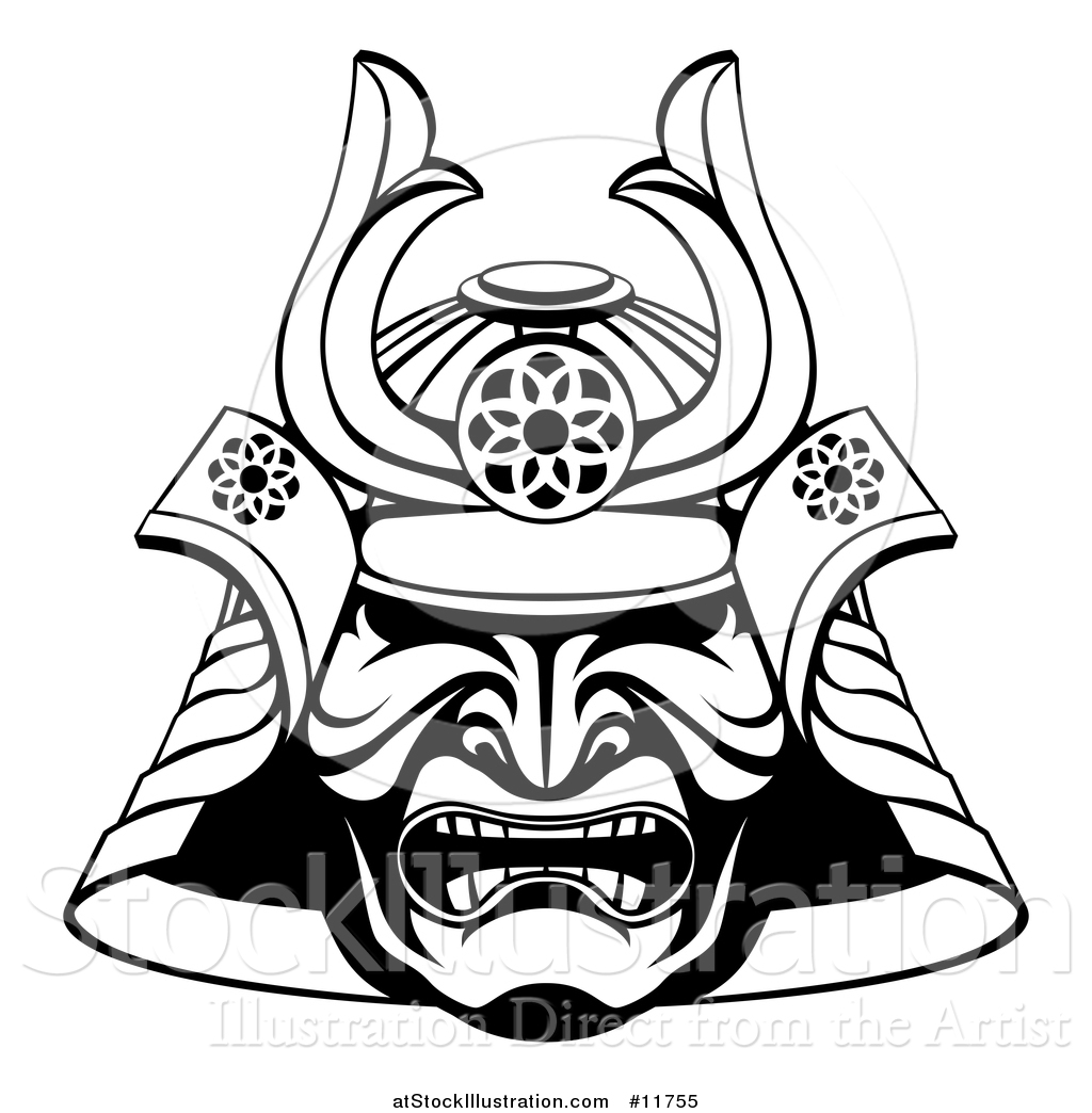 1024x1044 Vector Illustration Of A Black And White Lineart Skull Asian