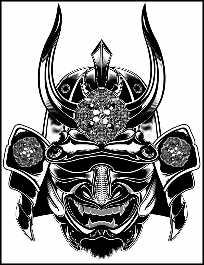 Samurai Mask Drawing at GetDrawings | Free download