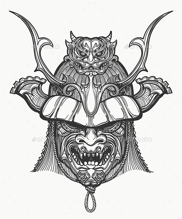 590x708 Japan Samurai Mask By Olena1983 Graphicriver