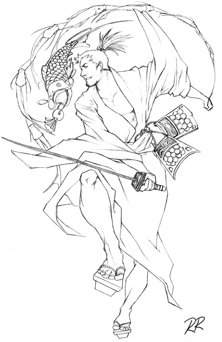 446x685 Koi Samurai By Yoshiyukikatana