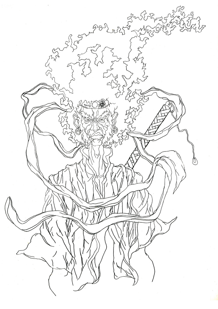 724x1024 Afro Samurai Tattoo Final Illustration To Be Used As A Tat