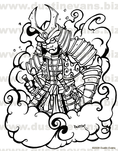409x525 Samurai Warrior B And W By Dustinevans