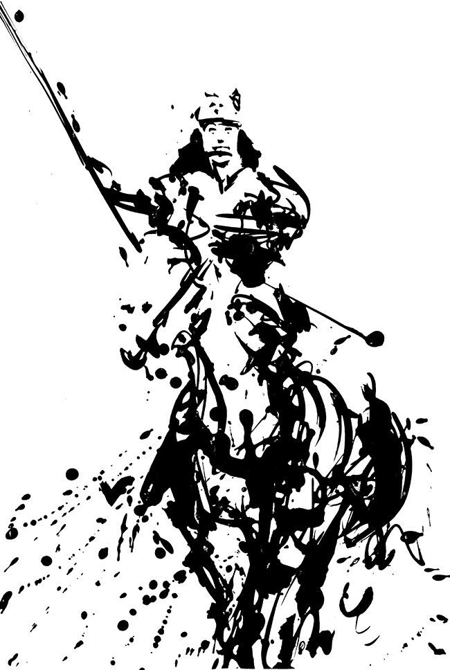 650x968 Samurai Warrior Ink Painting Sumi E Samurai, Sumi