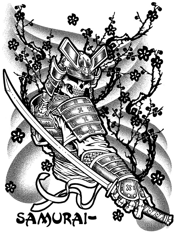 600x800 Samurai Ghost Warrior Stickers By Scott Sirag Redbubble
