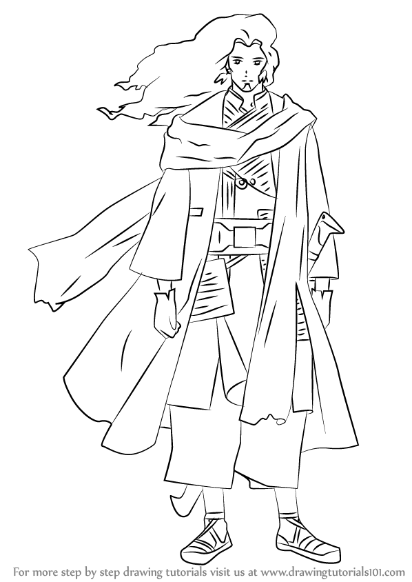 598x844 Learn How To Draw Shimada Kambei From Samurai 7 (Samurai 7) Step