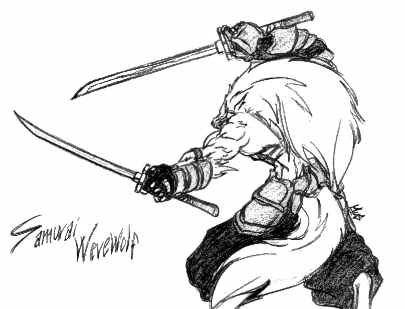 808x616 Wolf Samurai With Katana By Wolflsi