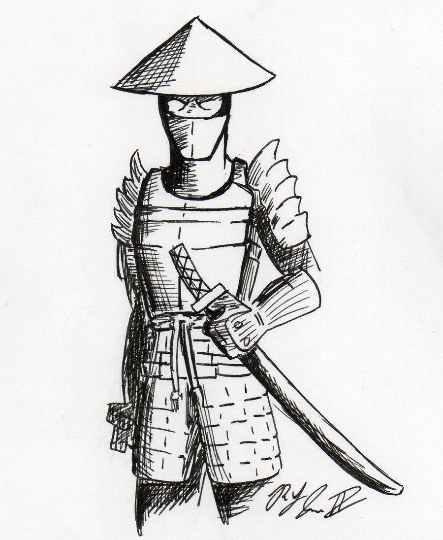 900x1096 Simple Samurai Drawings