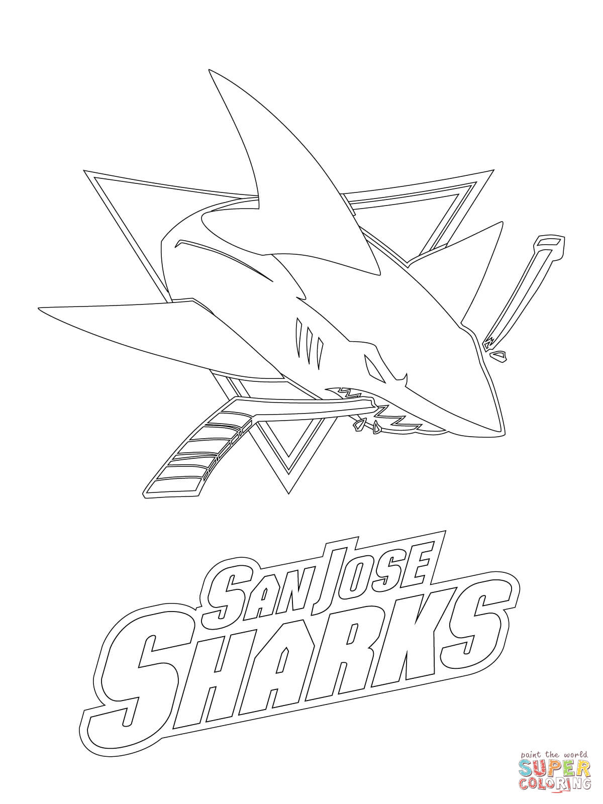 1200x1600 San Jose Sharks Logo Coloring Page Free Printable Coloring Pages