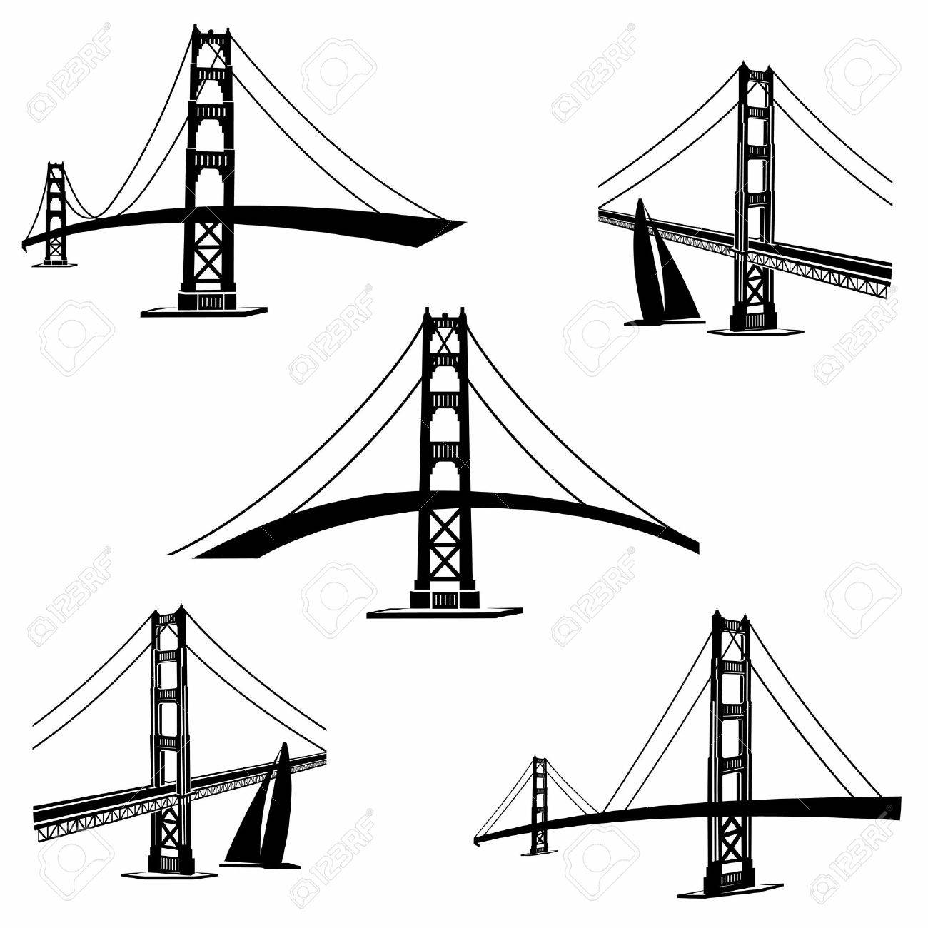 1300x1300 Golden Gate Bridge San Francisco Royalty Free Cliparts, Vectors