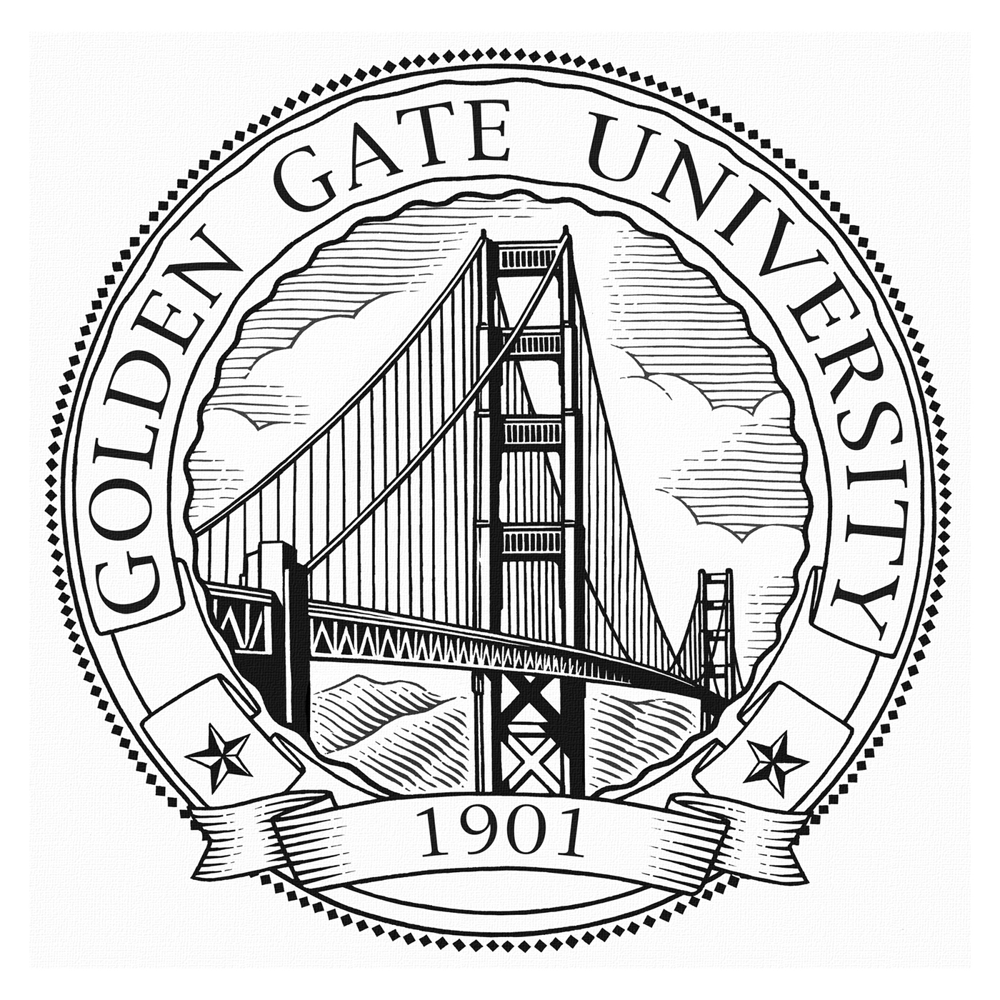1400x1400 Golden Gate University Logo Illustrated By Steven Noble On Behance