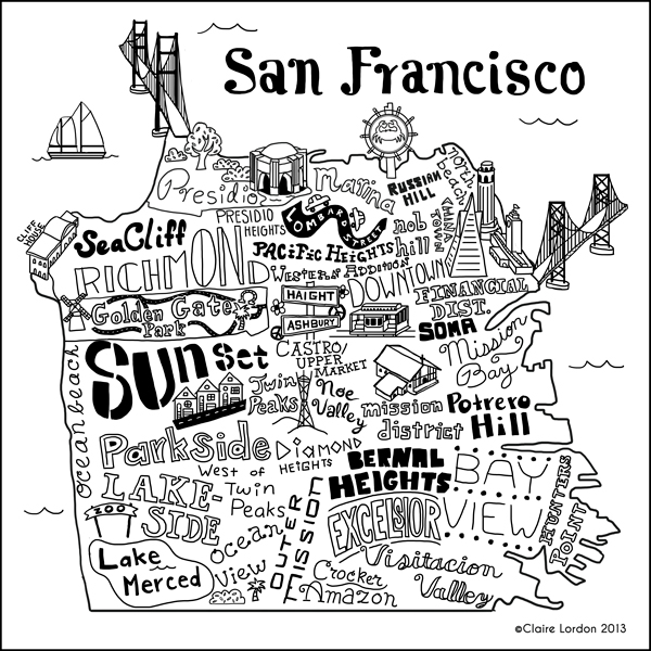 600x600 Claire Lordon Design San Francisco Illustrated Map