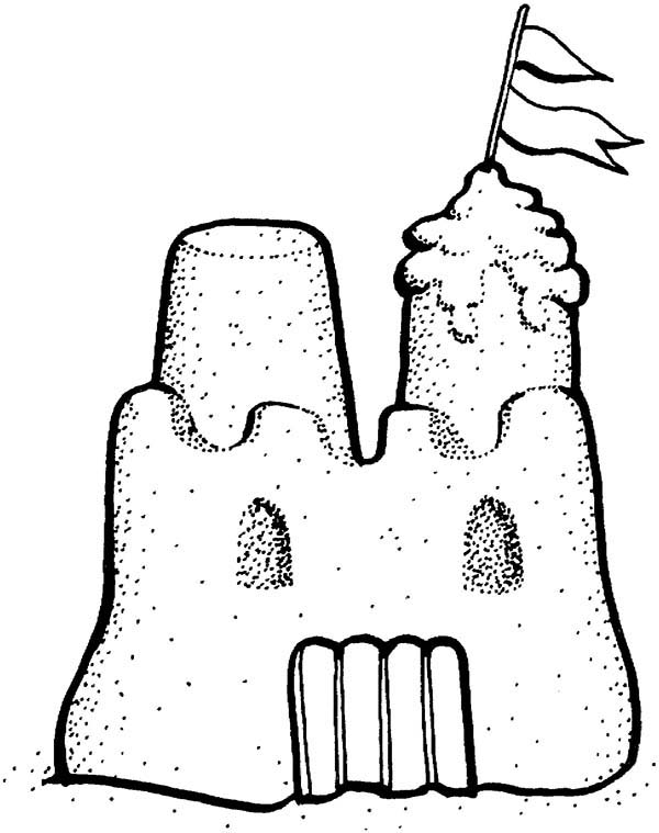 600x759 Picture Of Sand Castle Coloring Page