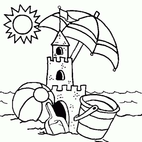 600x600 Sand Castle Coloring Page