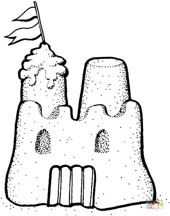 568x720 Sand Castle Coloring Page Free Printable Coloring Pages