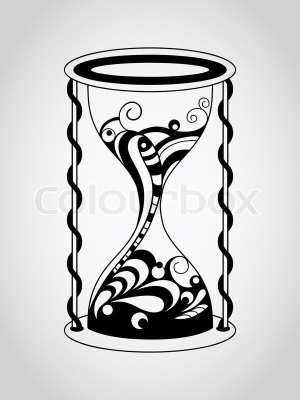 600x800 Vector Hourglass, Tattoo Style, Black Stock Vector Colourbox