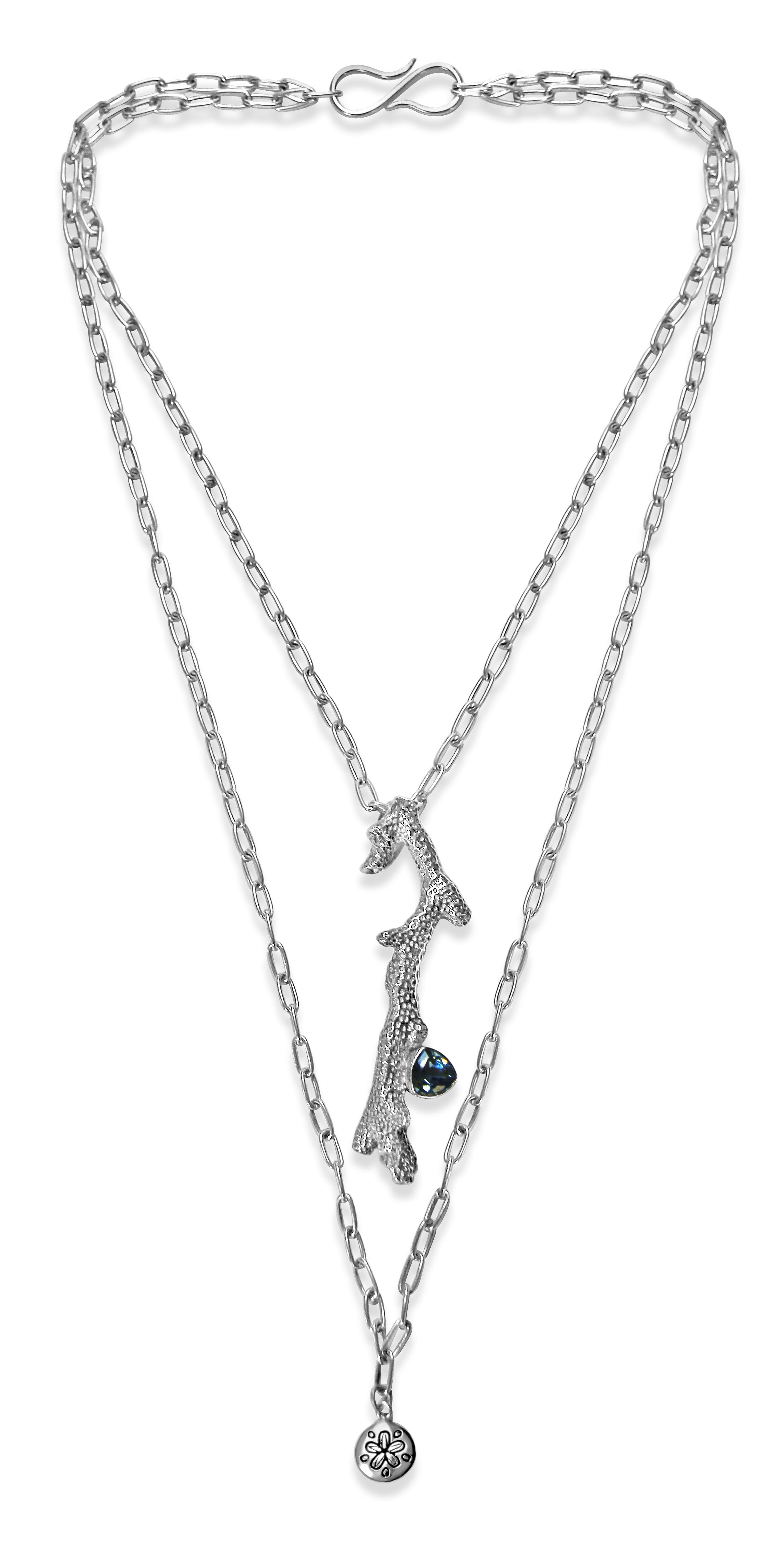 2353x4624 Long Italian Silver Chain With Sand Dollar Niniandnessjewellery